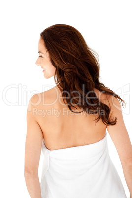 woman with a towel on her body