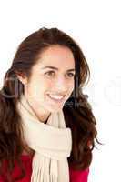 Smiling hispanic woman wearing a scarf
