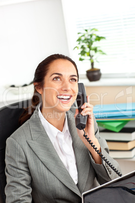 businesswoman talking on phone