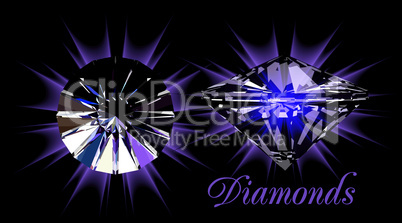 Diamonds on black