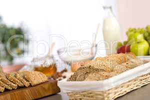 Sliced bread with baking dough ingredients