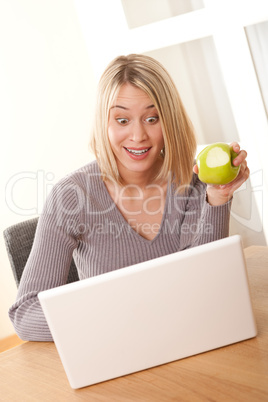 Student series - Blond student working with laptop