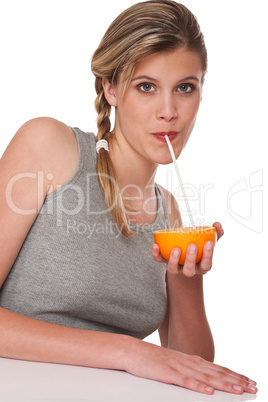 Healthy lifestyle series - Woman with orange