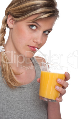 Healthy lifestyle series - Woman drinking orange juice