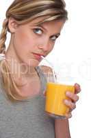 Healthy lifestyle series - Woman drinking orange juice