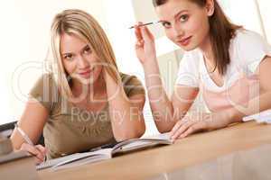 Student series -  Two girls doing homework