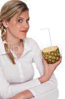 Healthy lifestyle series - Woman holding pineapple