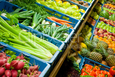Colorful vegetables and fruits