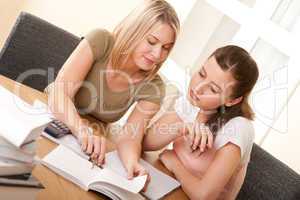 Student series - Two young students writing homework