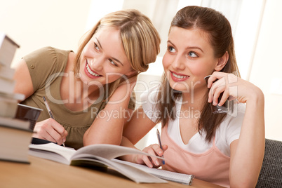 Student series - Two girls doing homework