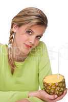 Healthy lifestyle series - Woman holding pineapple