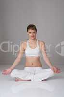 Fitness - Young woman in yoga position