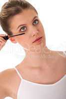 Body care series - Blond woman applying mascara