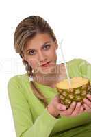 Healthy lifestyle series - Woman holding pineapple