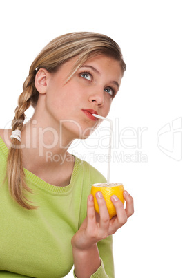 Healthy lifestyle series - Woman holding lemon