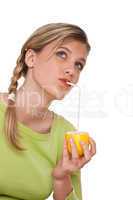 Healthy lifestyle series - Woman holding lemon