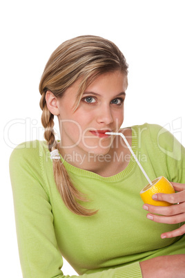 Healthy lifestyle series - Woman holding lemon