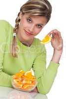 Healthy lifestyle series - Woman with orange