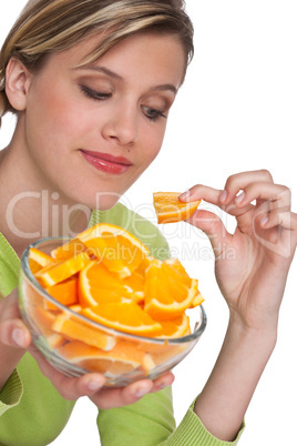 Healthy lifestyle series - Woman with orange