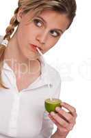 Healthy lifestyle series - Woman holding lime
