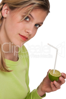 Healthy lifestyle series - Woman holding lime