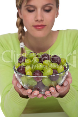 Healthy lifestyle series - Woman with grapes