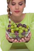 Healthy lifestyle series - Woman with grapes