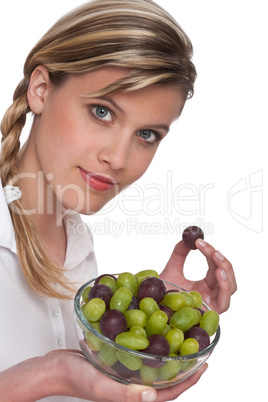 Healthy lifestyle series - Woman with grapes