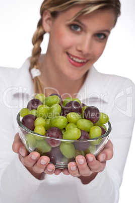 Healthy lifestyle series - Woman with grapes