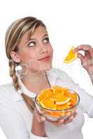 Healthy lifestyle series - Woman holding orange