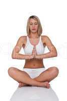 Fitness series - Blond woman in yoga position