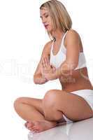 Fitness series - Blond woman in yoga position