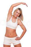 Fitness series - Young blond woman exercising