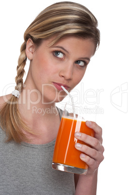 Healthy lifestyle series - Woman drinking carrot juice