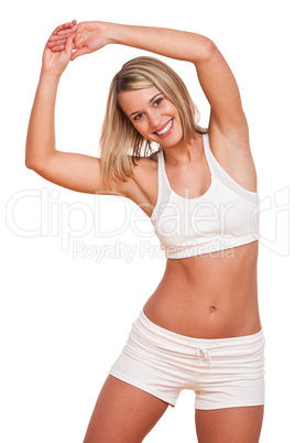 Fitness series - Young blond woman exercising Fitness series - Young blond woman exercising