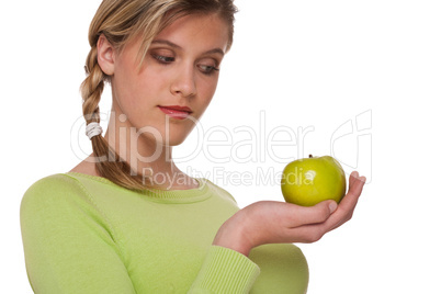 Healthy lifestyle series - Woman holding apple Healthy lifestyle series - Woman holding apple
