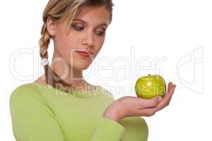 Healthy lifestyle series - Woman holding apple