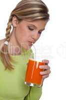 Healthy lifestyle series - Woman drinking carrot juice