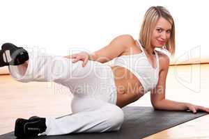 Fitness series - Sportive woman exercising