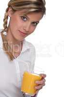 Healthy lifestyle series - Blond woman holding orange juice