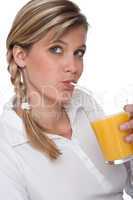 Healthy lifestyle series - Woman drinking orange juice