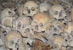 human skuls in cambodia