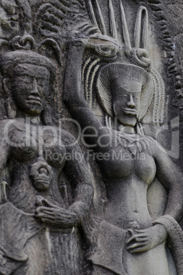 stone carvings in angkor wat