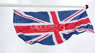 Flag - Union Jack waving in strong wind