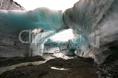 Iceland glacier with ice arches