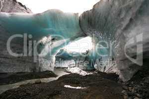 Iceland glacier with ice arches