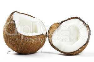 zerbrochene kokosnuss