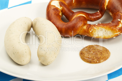 weisswurstfrühstück nah von oben