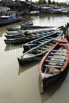 Boats in Jakarta slum