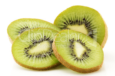 halbe Kiwi und Scheiben